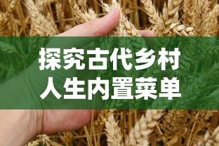 探究古代乡村人生内置菜单：以粮食种植、养殖业经营和手工艺技能为要点的深度分析研究